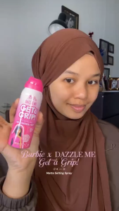 DAZZLE ME Barbie Get a Grip! Matte Setting Spray 50ml – Filmforte Tech + 3D Oil-Absorbing Shield + Niacinamide/Vit C/Peptides Aerosol Fixer