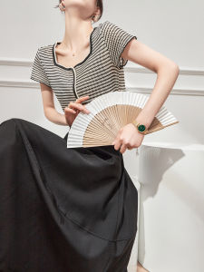 Designer Uncle Knitwear Skirt Two-Piece Suit Skirt Special-Interest Design Texture Classy Commuting Elegant