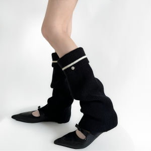 Sweet Milk White over Knee Socks with Metal Buckle Y2K Spicy Girl JK Subculture Lolita Lazy Feeling Womens Winter Warm Thickened Home Clothes