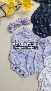 0-12 bulan Romper bayi FURLA jumper bayi anak cewek include bandana Risyababystore