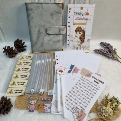 [AMI HUMAIRA] PAKET BINDER KEUANGAN LENGKAP UNTUK PEMULA DOMPET BINDER ZIPLOK BOLPEN STIKER KEUANGAN