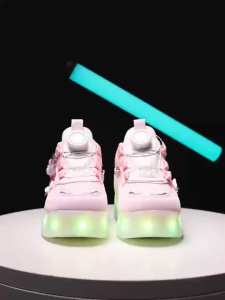 New girls shoes with lights four-wheel sports transforming shoes childrens girls roller mesh