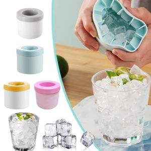 Silicone Ice Cube Mold Ice Maker Block With Lid DIY Ice Maker Tray Sphere Ice Box