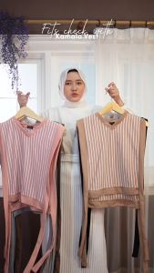 Siselyo Kamala Stripe Vest – Outer Vest Tali – Rompi Wanita