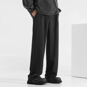 Mens Casual Straight Leg Suit Pants Drapey White Comfortable Fashionable Spring Autumn Seasonal Trousers Youth Active Style