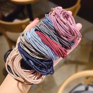 Lovely Meadow 3 In 1 Girls Elastic Hairbands Ponytail Holder Rubber Band简约三线合一韩版发圈发绳
