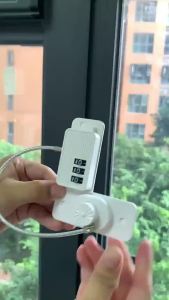Combination Refrigerator Lock Adhesive No Drill Heavy Duty Steel Cable Anti-Pry for Home Kitchen Cabinet Door Child Safety