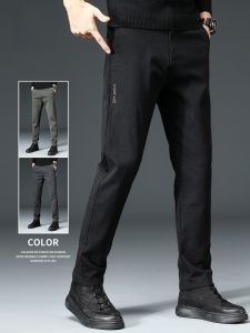 ROMON | Romon Mens Casual Pants Slim Fit Business Suit Black Elastic Long Trousers Spring Autumn Fashion Urban Style Cotton Polyester Blend
