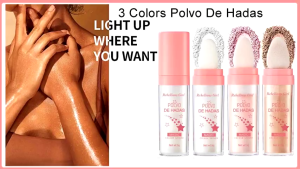 VERONNI Body Glitter Highlighter Pigment Makeup 3 color High Gloss Sparkle Loose Powder Sparkle Patting Powder for Hair Face Eyes Lip