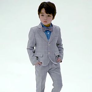 3PC Americana Suit for Kids Tuxedo for Kids Tuxedo for Baby Kids Boys Suit Blazer Pants Attire Set Formal Tuxedo Outfit Childrens Wedding Birthday Dresswear Toddler Gentleman Suits 4-12years