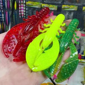 PROBEROS 15 Chiếc Mồi Câu Tôm Mềm Có Vảy Lấp Lánh Nhựa Silicon Bền Đẹp Texas Rig Cho Cá Bass Nước Ngọt Câu Tôm Hùm
