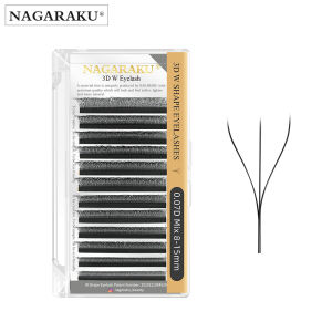 NAGARAKU 3D W Shape Premade Fans Eyelash Extensions Natural Soft Light False Lashes Full Dense