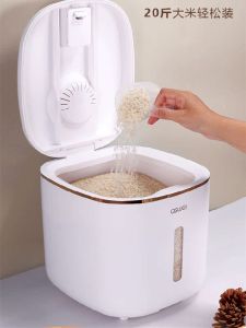 Large Kitchen Rice Storage Box Moisture Proof Insect Proof Sealed Plastic Container for Rice And Flour Nordic Style Home Use