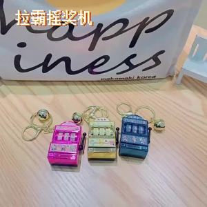 Potdemiel | Pokemon Mini Slot Machine Keyring Turnable Gacha Capsule Toy Figure Plated Color Pendant Kawaii Car Keychain Fidget Gift Hot