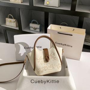 CuebyKittie Luxury Womens Bucket Bag Shoulder Crossbody Leather Handbag Stylish Trendy Elegant Original Design for Young Women