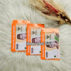 Ampau amplop lebaran tema Uang versi Medium 10 Lembar 1 Karakter