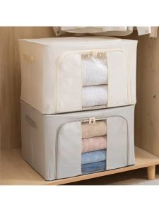 กล่องเก็บของพับได้ขนาดใหญ่ กันน้ำ ผ้าฝ้าย Oxford กล่องเก็บเสื้อผ้าสำหรับใช้ในบ้าน กล่องเก็บกางเกง กล่องเก็บผ้าห่ม