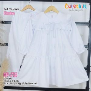 Setelan Putih Cutetrik Kimira Brukat Toyobo
