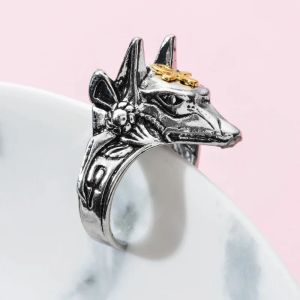 Cincin Elegan Desain Kepala Anubis (Adjustable)
