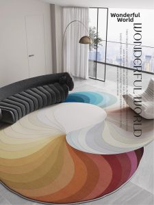 Luxurious Sofa and Bedroom Area Rug Morandi Colors Irregular Shape Wash Free