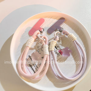 Adorable Girl Pink Luminous Fat Star Mobile Phone Chain Multi-Functional Camera Car Keychain Clip Included Hand Cord Bracelet