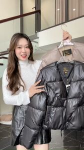 [Voucher 15% MOV 199K cap 100K Áo khoác phao HeraDG dáng ngắn thiết kế cổ bản to túi cơi thời trang trần bông 3 lớp ấm áp WJKBD4032