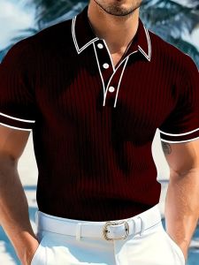 Áo Polo Nam Màu Trơn Tay Ngắn Phong Cách Thời Trang Công Sở Mùa Hè Slim Fit Chất Liệu Polyester Dệt Kim