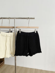 Quần Short Dệt Kim Cạp Cao Thời Trang Cho Nữ Mùa Thu 2025 Quần Ống Rộng Đơn Giản Thoải Mái