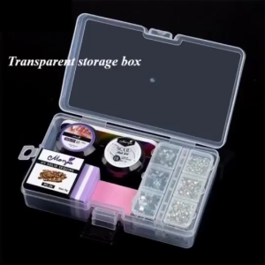3Pcs Nail Art Plastic Clear Storage Box with Lock Organizer Desktop Organizer Jewelry Box Nail