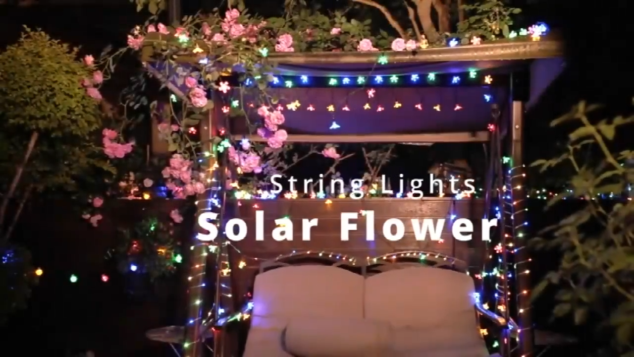 Solar Flower String Light 20/50/100 Led Outdoor Waterproof Solar Sakura Lamp 8 Mode for Home Garden Christmas Tree Decor
