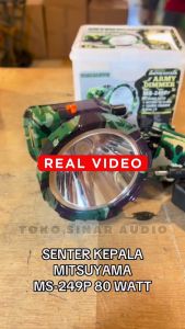 Senter Kepala 80W Headlamp LED Loreng Army Cas Baterai Lithium 2400mAh Tahan 12 Jam Mitsuyama Senter Kepala Waterproof Tahan Air MS-249P | senter cas super terang