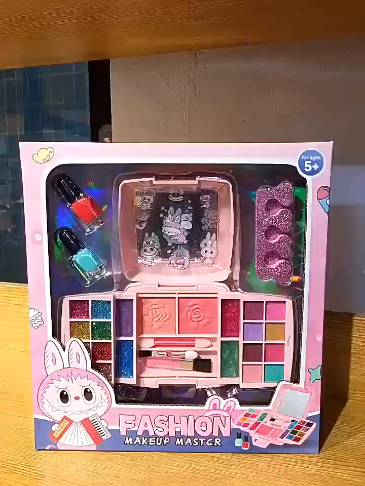 10PCS Kids Makeup Toys Girls Real Makeup Kit Washable Non-toxic Makeup Toy Set