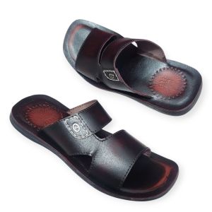 SANDAL KULIT PRIA ( GARANSI KULIT SAPI 100% ) MODEL JM06 COKLAT ( PREMIUM HIGH QUALITY )