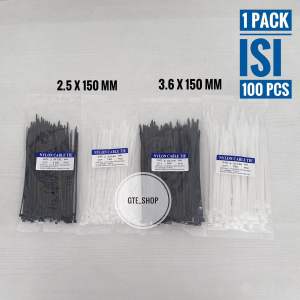 Kabel Ties 15cm (150mm) Kabel Tie 2.5 x 150mm / Cabel Ties 3.6 x 150mm PROMO TERMURAH 1 pack isi 100pcs / Kabel Tie Promo Termurah / Pengikat Kabel / Perapi Kabel / Pengikat Bungkusan Makanan Kuat Murah / Kabel Ties Putih Dan Hitam