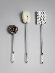 Onlycook Long Handle Stainless Steel Cup Brush Sponge for Cleaning Cups Bottles And Oil Bottles Household Personal Cleaning Tool