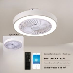 Ultra-Thin Ceiling-Mounted Fan Light Integrated Modern Simple Style Bedroom Restaurant Invisible Hanging Fan Light Living Room with Electric Fan