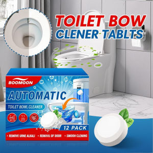 12 Automatic Toilet Cleaning Tablets - Remove urine stains limescale & rust. Eliminate odors with effervescent cleaning power.