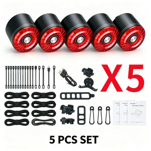 SHIZIWANGRI | 5Set Alloy Bicycle Taillight Smart Brake Sensor Bike Rear Light Cycling Safety Warning Lamp Standard / Brake Sensor 2 Versions