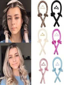 Heatless Curling Headband with Claw Clips - Overnight Hair Curler Set for Natural Waves No Heat Damage DIY Styling Tool Soft S
