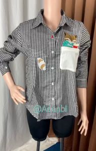 ADANBI KEMEJA 80-996/KATUN/BORDIR/SQUIRREL SHIRT REALPICT FIT TO L BAHAN KATUN+BORDIR
