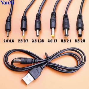 USB 2.0 Male A to DC 5.5x2.1 4.0*1.7 3.5*1.35 2.5*0.7 5.5*2.5 mm Plug Jack DC Power Cord Socket Connector 5V Supply Cable Line