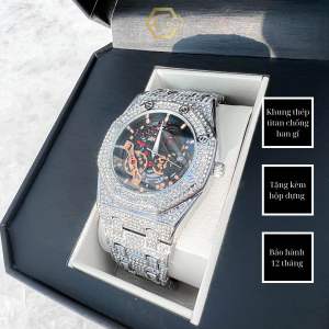 Đồng hồ đính đá pintime kèm lịch sang trọng - PT01