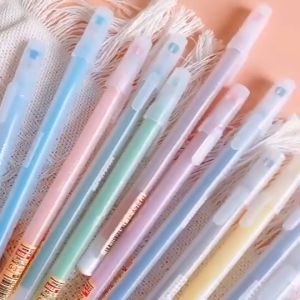 Color Pen 6/12 Colorful Fast Super Smooth Writing Stationery Simple neutral pen Student Stationery