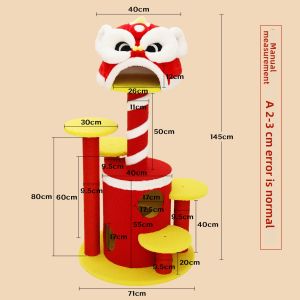HOOPET | Multi-functional Space-saving Cat Tree with Scratching Post and Bed