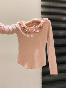 LUOSHAO | French Eared Round Neck Design Long Sleeve Womens Knitwear