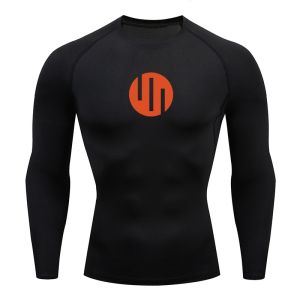 Graphic Compression Shirts for Men Spring Fall Athletic Quick Dry Long Sleeve Tees Tops Gym Workout Running Undershirt Baselayer