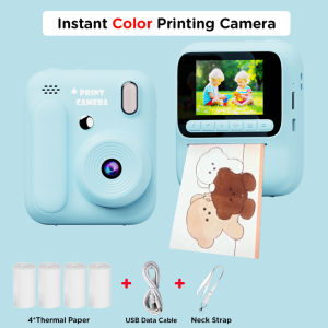 Kids Instant Color Printing Camera 1080P Colorful Photo Thermal Print Toys Camera Video Games Music Children Boys Girls Gifts