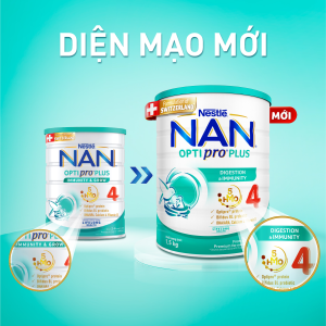 [CHỈ 18-29.12 QT Đơn 599K/999K] Sữa bột Nestlé NAN OPTIPRO PLUS 4 với 5HMO xuất xứ Thụy Sĩ - Hộp 800g cho bé từ 2 - 6 tuổi - Sữa công thức dinh dưỡng cho trẻ giúp hỗ trợ tiêu hóa đề kháng trí não và phát triển toàn diện