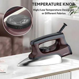 VERMAX Dry Iron 1200W Fast Heat 3-temperature adjustable Aluminium Soleplate Overheat Protection home