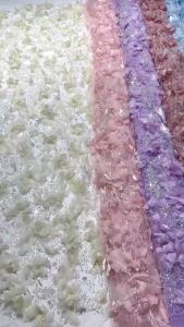 High quality Flowers 3D With Beads Embroidery French Tulle Net African Nigeria Fabric Evening Dresses Weddings Party